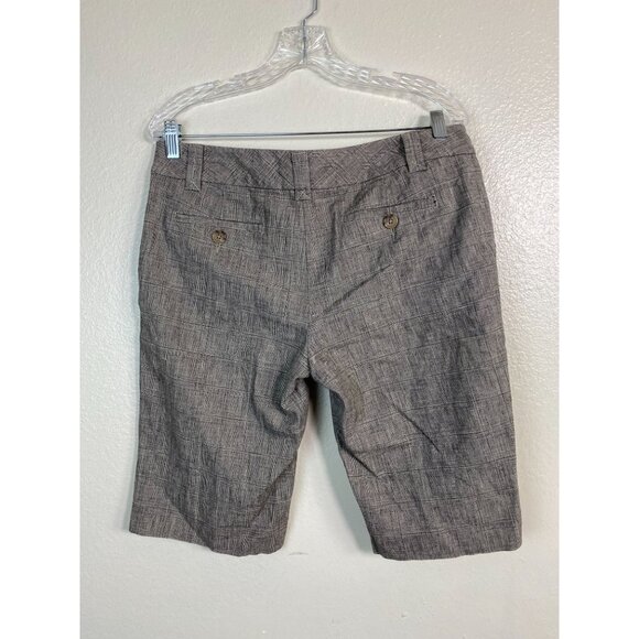 Banana Republic Linen Blend Plaid Bermuda Shorts Size 8 Brown Capsule Classic - Picture 16 of 16